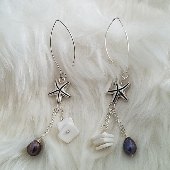 Handmade Jewelry - NWOT Pearl Shell Dangle Handmade